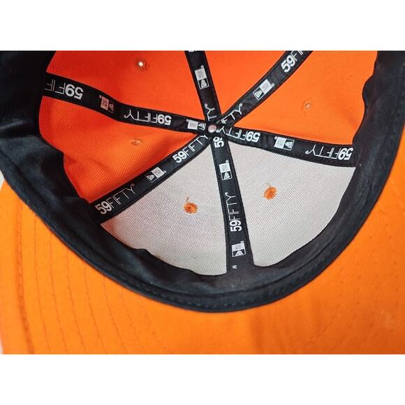 New Era 59Fifty Denver Broncos Solid Orange Raised Logo Cap Hat Fitted 7 1/4 NFL - Picture 15 of 16